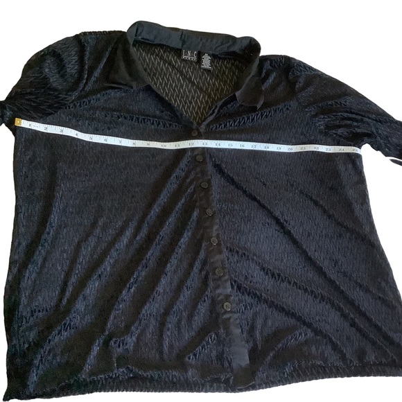 3X Sheer I.N.C. International Concepts Long Sleeve Shirt Black  Button-Up - Picture 4 of 9